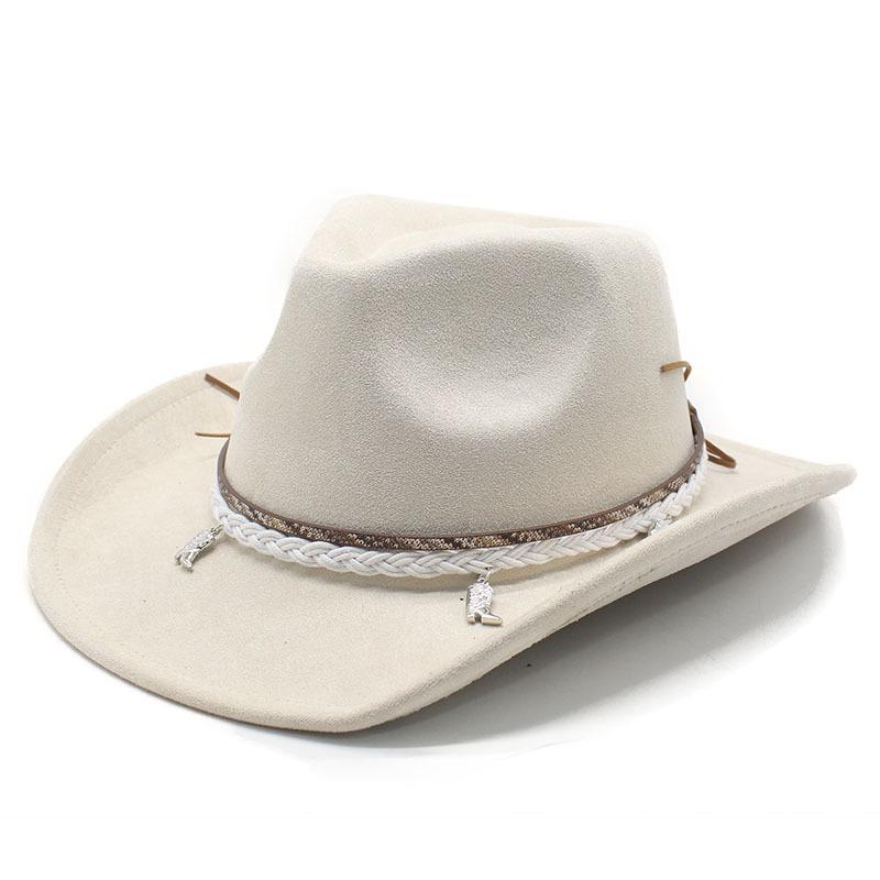Suede Cowboy Hat Top Hat Western Cowboy Ethnic Jazz Hat Sun Hat
