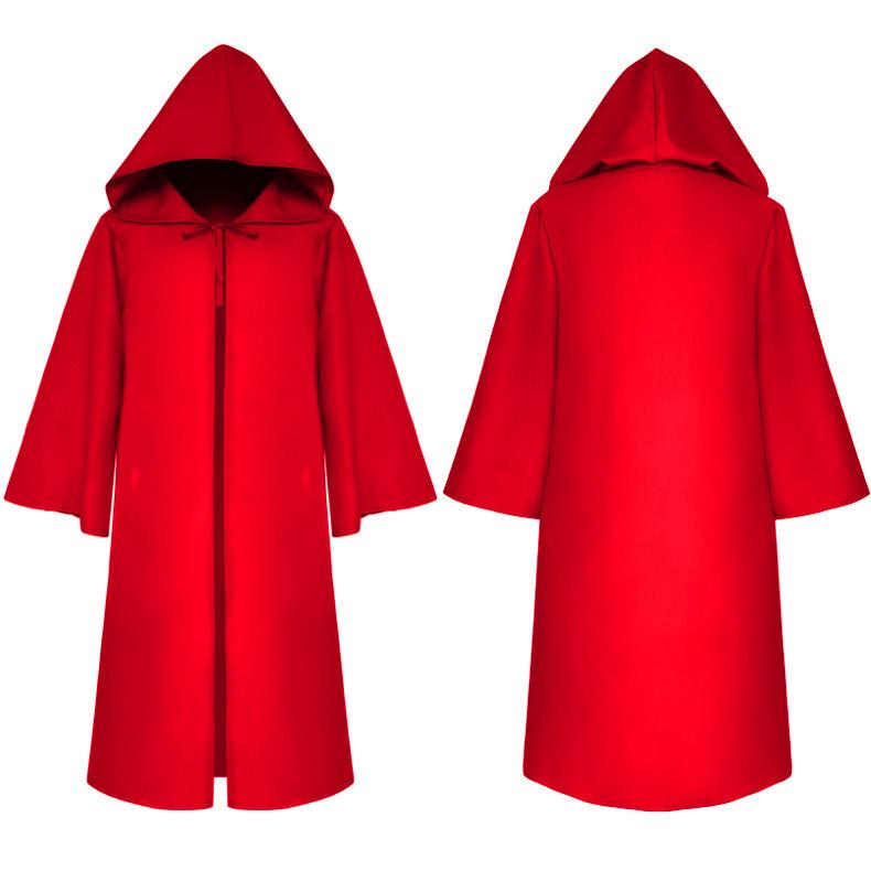 Medieval Wizard Hooded Cloak: Five Colors, Long Sleeve Cape, Halloween Grim Reaper Costume