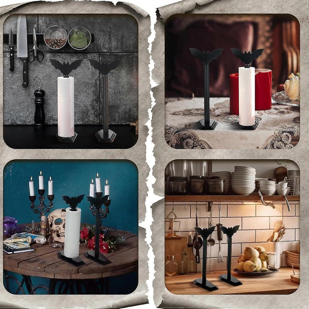 1 Pc Bat Paper Towel Holder, Halloween Decoration, Gothic Paper Towel Dispenser, Paper Towel Holder for Kitchen Bathroom Household Toilet