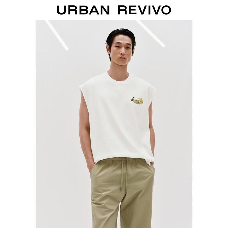 UR Men s Casual Cotton Embroidered Round Neck Tank Top S