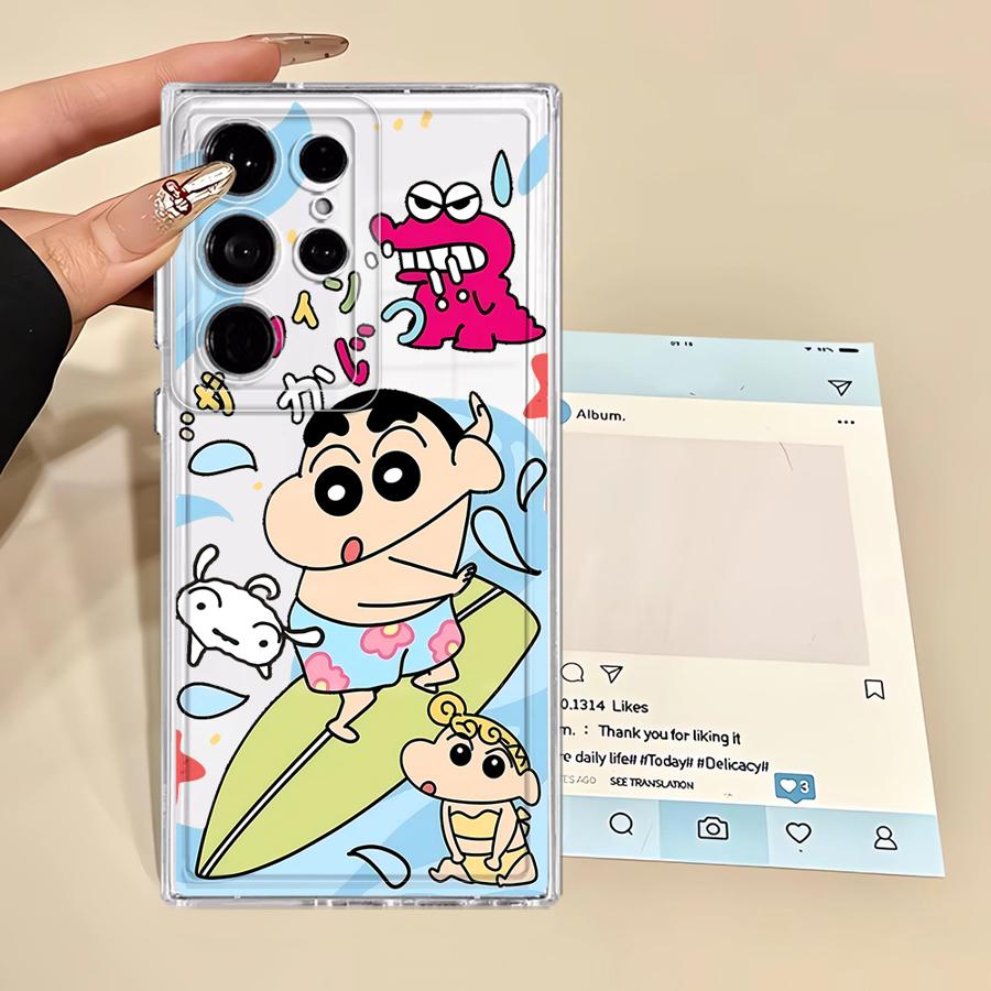 Cute Crayons Shinchan Phone Cover Case for Samsung Galaxy S22 FE S20 Plus S23 Ultra S26 S21 Note 20 Ultra 10 S24 S25 Edge