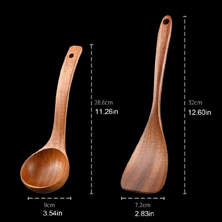 2 Pack Long Handle Wood Cooking Utensils Wood Spatulas Flat Turner Frying Spatula Wood Texture for Seamlesses Cooking