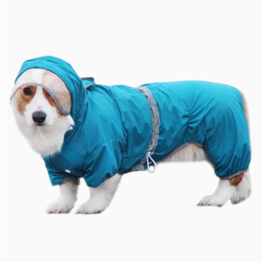 Rainy Corgi Clothes Short Reflective Dog Raincoat All Inclusive Small Dog Pet Jumpsuit Waterproof