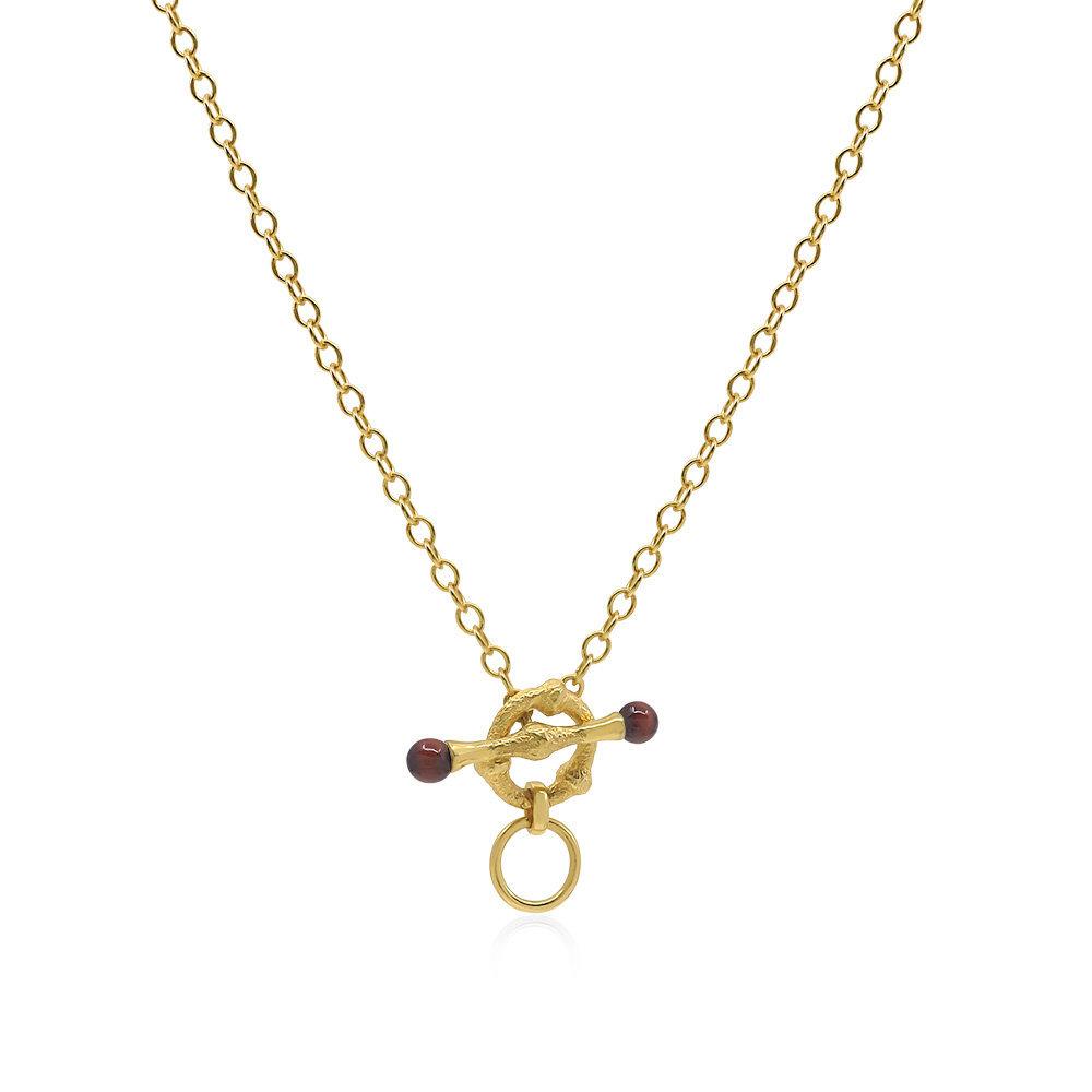 

Necklace Retro Ot Buckle Colored Beads Sweet Cool Light Luxury Texture Necklace Gold Plating
