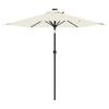LED Sun Umbrella with Steel Pole White 225 x 225 x 212 cm