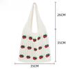 Large Capacity Strawberry Woven Tote Bag Knit Crochet Durable Womens Handbag with Spacious Compartments