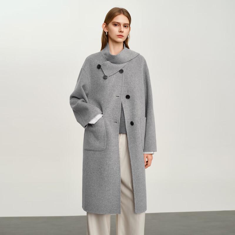 Elva' Island Women's Fashion Double-Faced Wool Coat