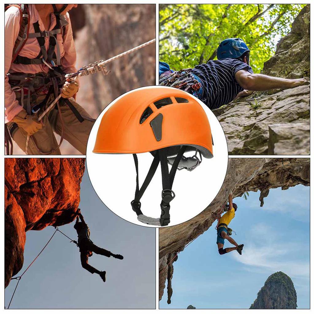 Outdoor Sport Sicherheits-Kopfschutzhelm für Bergsteigen Klettern Rollschuhlaufen(Orange)