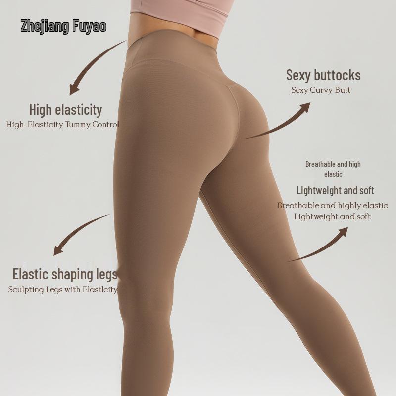 Fuyou Nahtlose High-Waist Yoga-Hose für Damen - Herbst/Winter, Po-Lifting, Beinverlängernde Fitness-Tights