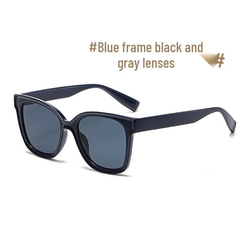 European Style Large Frame Sunglasses with Colorful Glasses Frame - UV Protection, Slimming Effect, High-End Feel