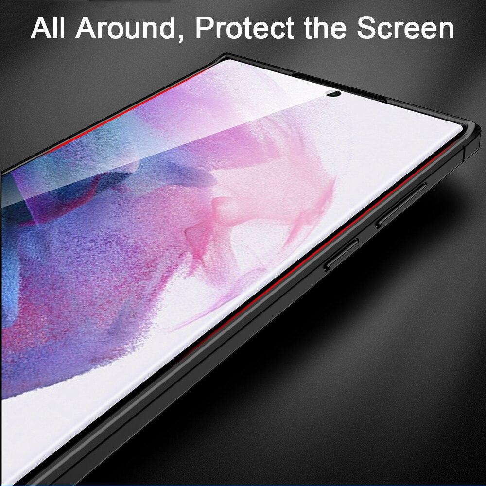 KEYSION Stoßfeste Hülle für Samsung S22 Ultra 5G S22+ Plus S21 FE Lederstruktur Silikon Handyhülle für Galaxy Note 20 Ultra