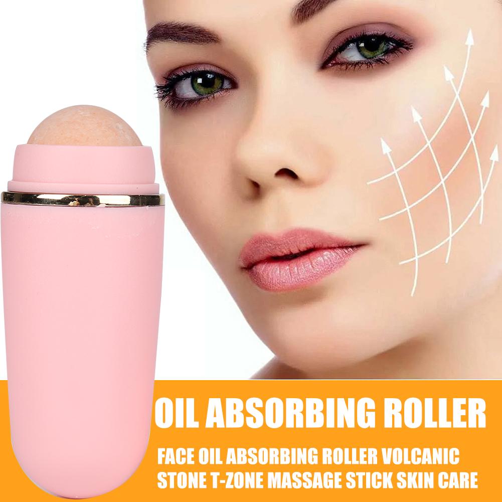 Rodillo absorbente de aceite facial, piedra volcánica, bola para