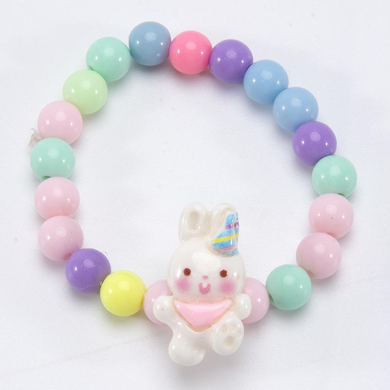 Trendy Cartoon Beaded Bracelet Lovely Princess Style Handmade Wristband Gift for Girls