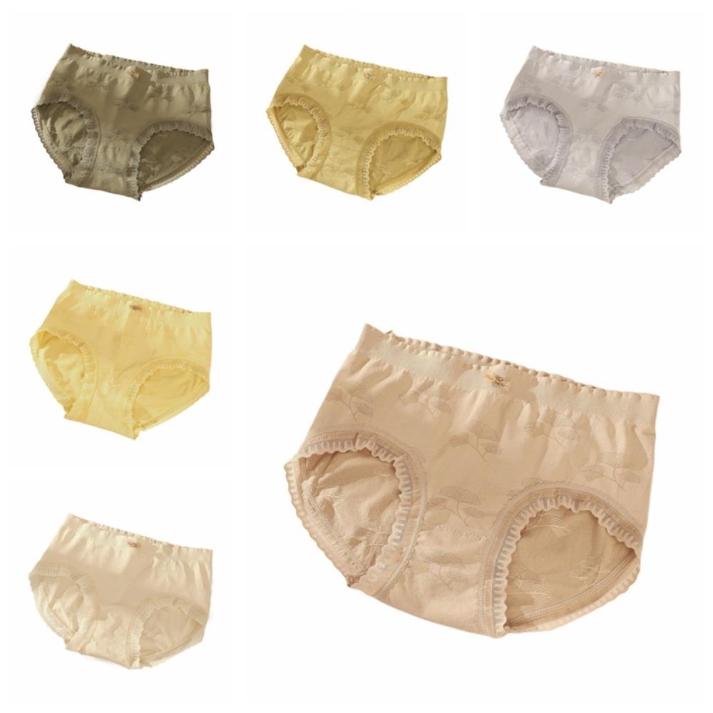 6Pcs Cotton Crotch Seamless Briefs Mid Waist Underwear for Women Soft Lace Bowknot Panties Lady