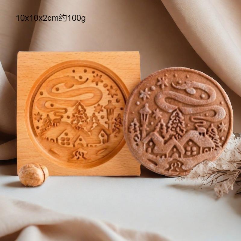 Stampino Tagliabiscotti in Legno di Faggio - Stampo in Legno Naturale per Biscotti e Pasticceria Croccante per Biscotti Fatti a Mano e Strumenti da Forno