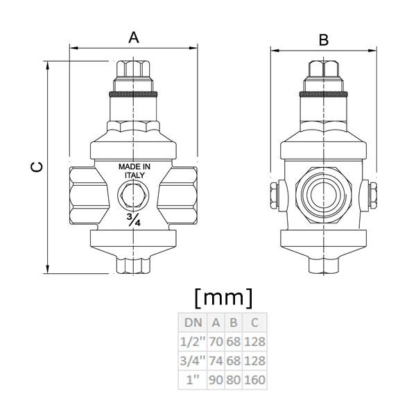 Reductor de Presión 1/2” Gw Ajustable 0.5-5 Bares