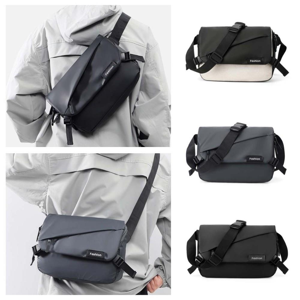 Waterproof Men Crossbody Bag Large Capacity Chest Bag Korean Style Student Shoulder Bag  Cycling