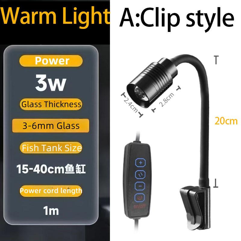 USB Akvaryum Lambası Bitki Büyütme Işığı Süper İnce LED 3W Su Bitkisi Aydınlatması Su Geçirmez Klipsli Lamba Akvaryum İçin