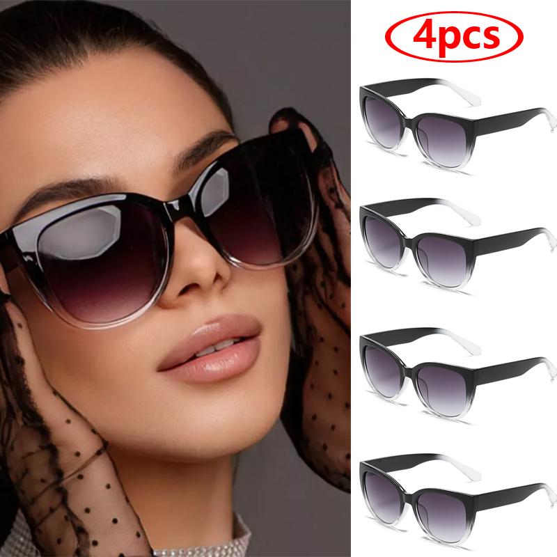 Retro Fashion Cat Eye Sunglasses Women Brand Sun Glasses Gradient Lens Simple Wide Leg Design Unisex Cateye Female Shades UV400