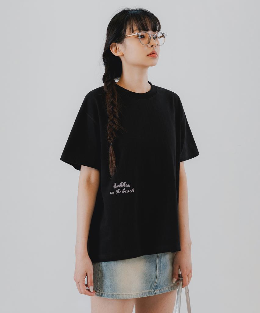 BAKKEN Silent Beach Short Sleeve T-Shirt Bk3974_Black