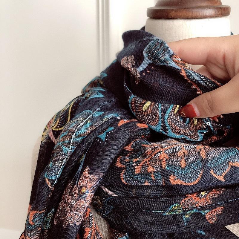 Modă Marcă de Lux Etnic African Floral Ciucuri Șal Eșarfă Viscoză Doamnă Înaltă Calitate Înfășurare Pașmină Stola Bufandă Musulman Hijab