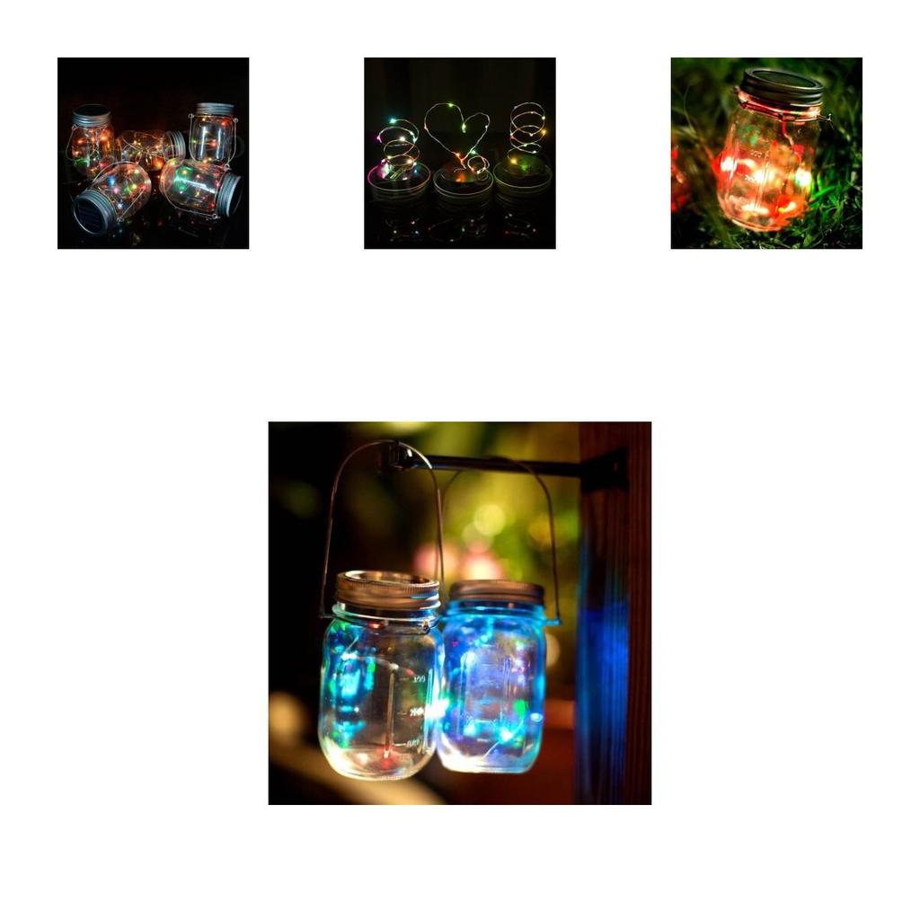 Premium Quality Led Fairy Light Solar Mason Jar Lid Light Color Changing For Yard And Room Decor