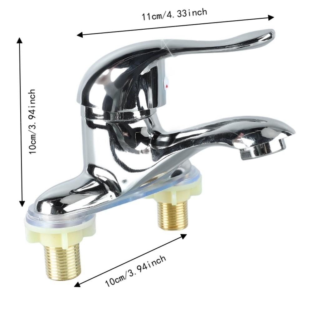 Durable Alloy Sink Faucet 2 Hole Hot Cold Water Mixer Tap Single Handle Deck Mounted Faucet Hotel