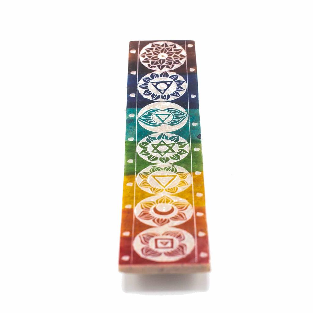 Incense Holder Soapstone Seven Chakra 26x5cm