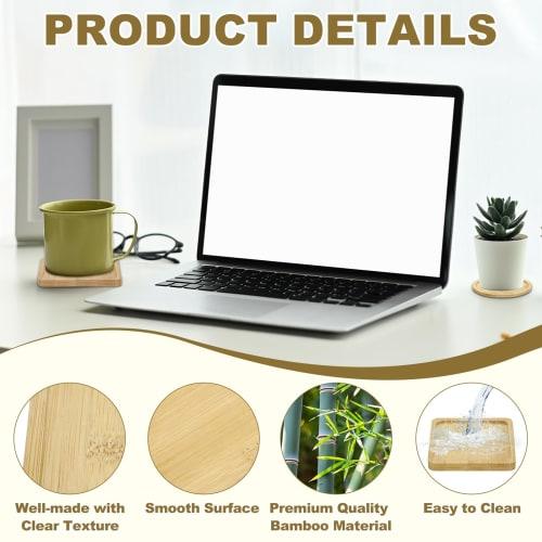 uxcell Wooden Coasters, Pack of 2, Square, 90x90x10mm, Heat Resistant, Non-Slip, for Candle Tray Decoration, Restaurant, Bedroom, Beverage, Coffee, Ba