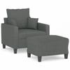 VidaXL Armchair with Footrest Dark Grey 60 Cm Fabric, Sofa, Armchair, TV Armchair, Single Sofa, Seat, Recliner Sofa, 3201082