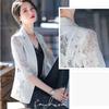 Lace Suit Printed Suit Slimming Korean Version Spring and Summer Fashion Lady Style Slim Thin Suit Coat Women's Sunscreen