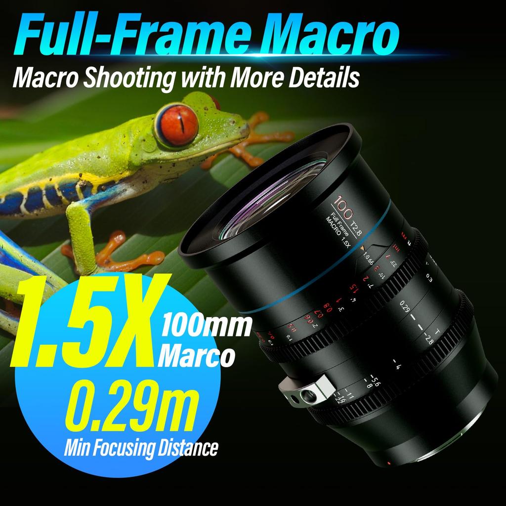 SIRUI 100mm Jupiter Macro T2 Full Frame Cine Prime Lens (PL Mount)