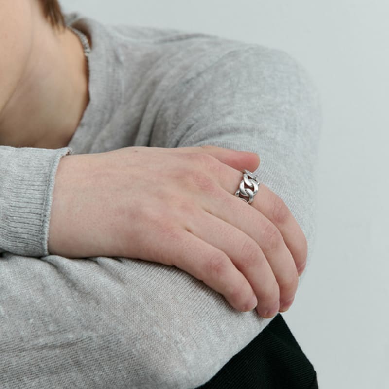 VINTAGE HOLLYWOOD Matte Classic Bold Chain Ring_VH2533RI071M