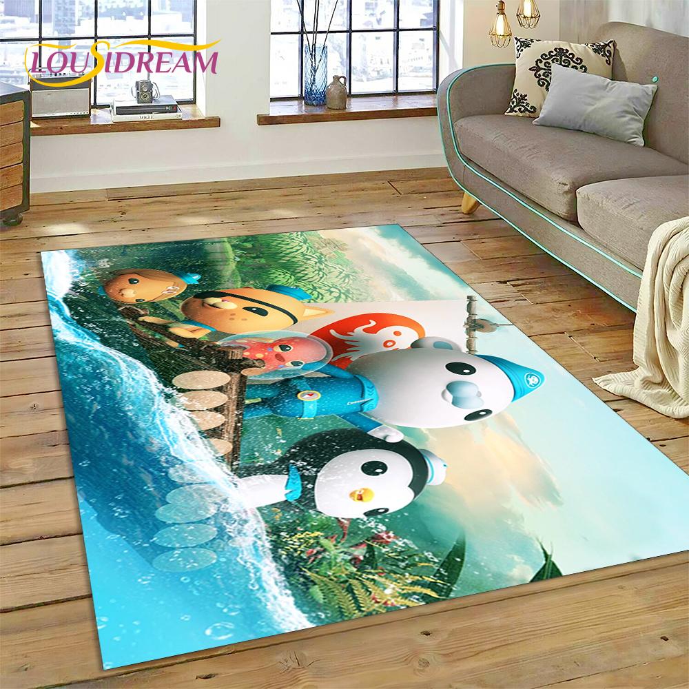3D kreslený koberec The Octonauts Barnacles, Koberec do obývacího pokoje, ložnice, k pohovce, rohožka, Dekorace, Dětská protiskluzová podlahová rohož