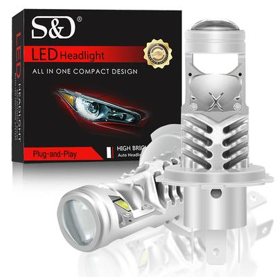 2 szt. H7 H4 Bi LED Mini Soczewka Projektorowa Żarówki LED Reflektorów Samochodowych CANBUS HB2 9003 Światło Drogowe/Mijania 80000Lm Żarówka Lampy Przeciwmgielnej 12V Auto Motocykl Mini Soczewka