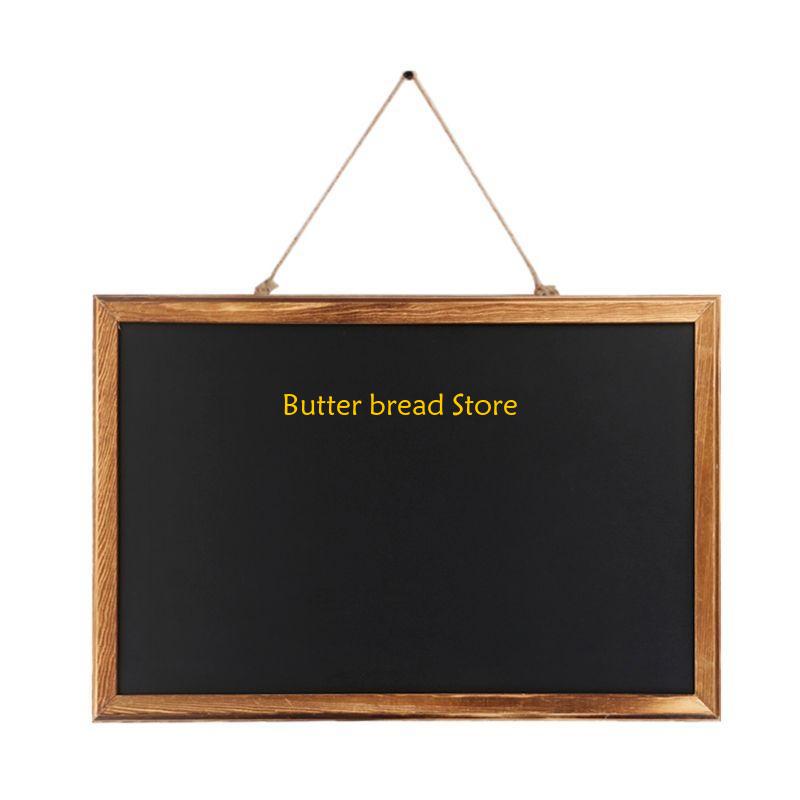 W89C Rectangle Hanging Wooden Message Blackboard Chalkboard Wordpad Sign Kids Board