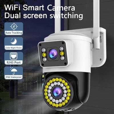 Cámara de seguridad IP WiFi de 4MP, 2K, PTZ, lente Dual/pantalla CCTV, cámaras de vigilancia WiFi impermeables para exteriores, cámara de seguridad inteligente para el hogar
