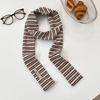 Y2K Harajuku Cotton Scarves Narrow Blue White Striped Scarf Women Fashionable Decorative Neckerchief Winter Warmth Long Scarf