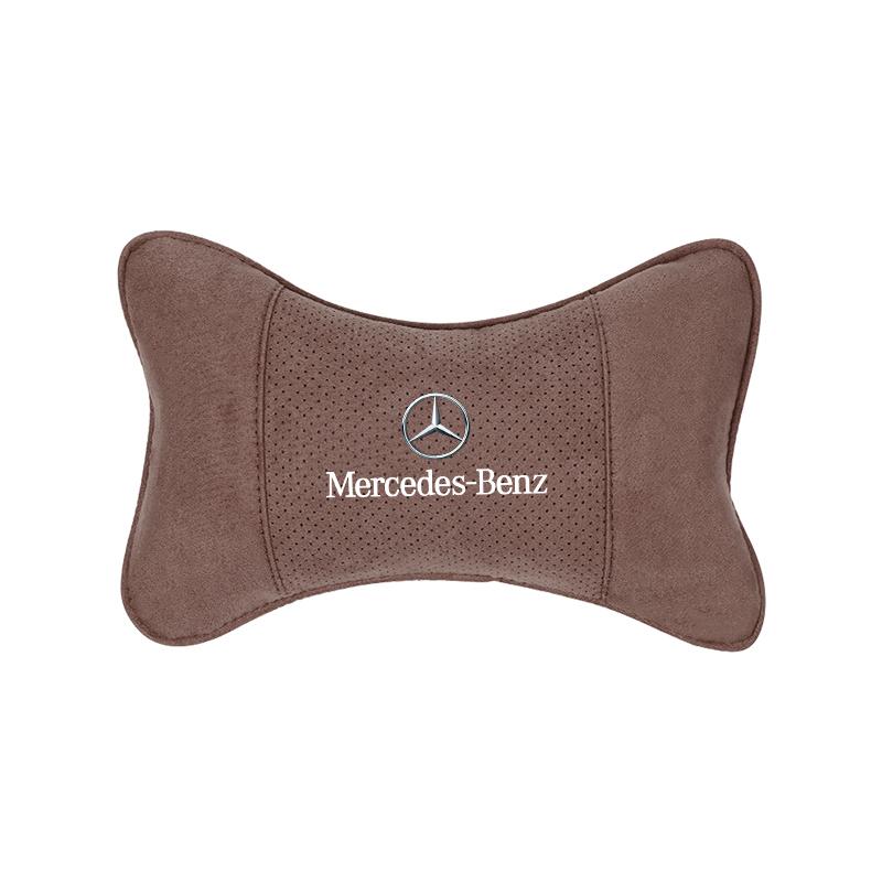 New 80% Car Suede Headrest Neck Support Auto Seat Accessories For Mercedes Benz AMG W204 W205 W203 W211 W212 W213 W201 W210 W12