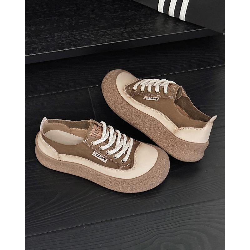 The first layer of cowhide retro little white shoes women's flat bottom new spring and summer platform single shoes sports and leisure board shoes