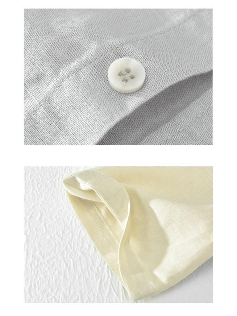 Men's Summer Short-Sleeve Ice Silk Linen Business Casual Shirt - White Trend