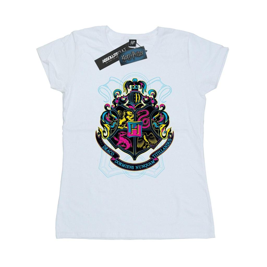 HARRY POTTER Damen/Damen Hogwarts Wappen Baumwoll-T-Shirt