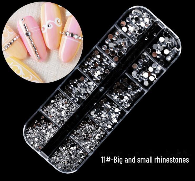 

Коробка для дизайна ногтей с 12 сетками: Аксессуары из смешанных заклепок, фантазийного жемчуга, стразов, пайеток и цветных бриллиантов rhinestones large and small