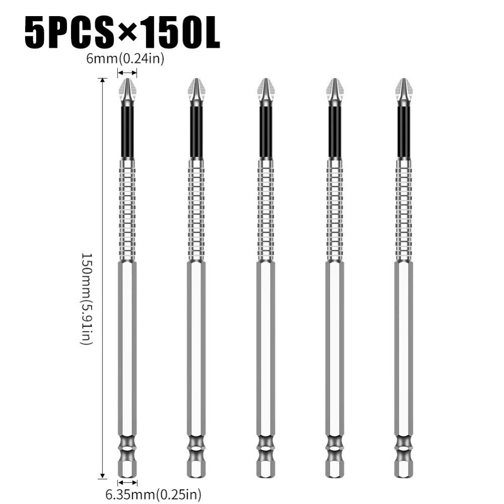 K5 Non-slip Impact Phillips Screwdriver Bit S2 Alloy Cross Drill Bit Portable Driver Bit