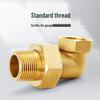 All-Copper 90° Elbow Adapter, Male & Female Thread, Equal Diameter, Thickened Connector for Solar Water Pipes