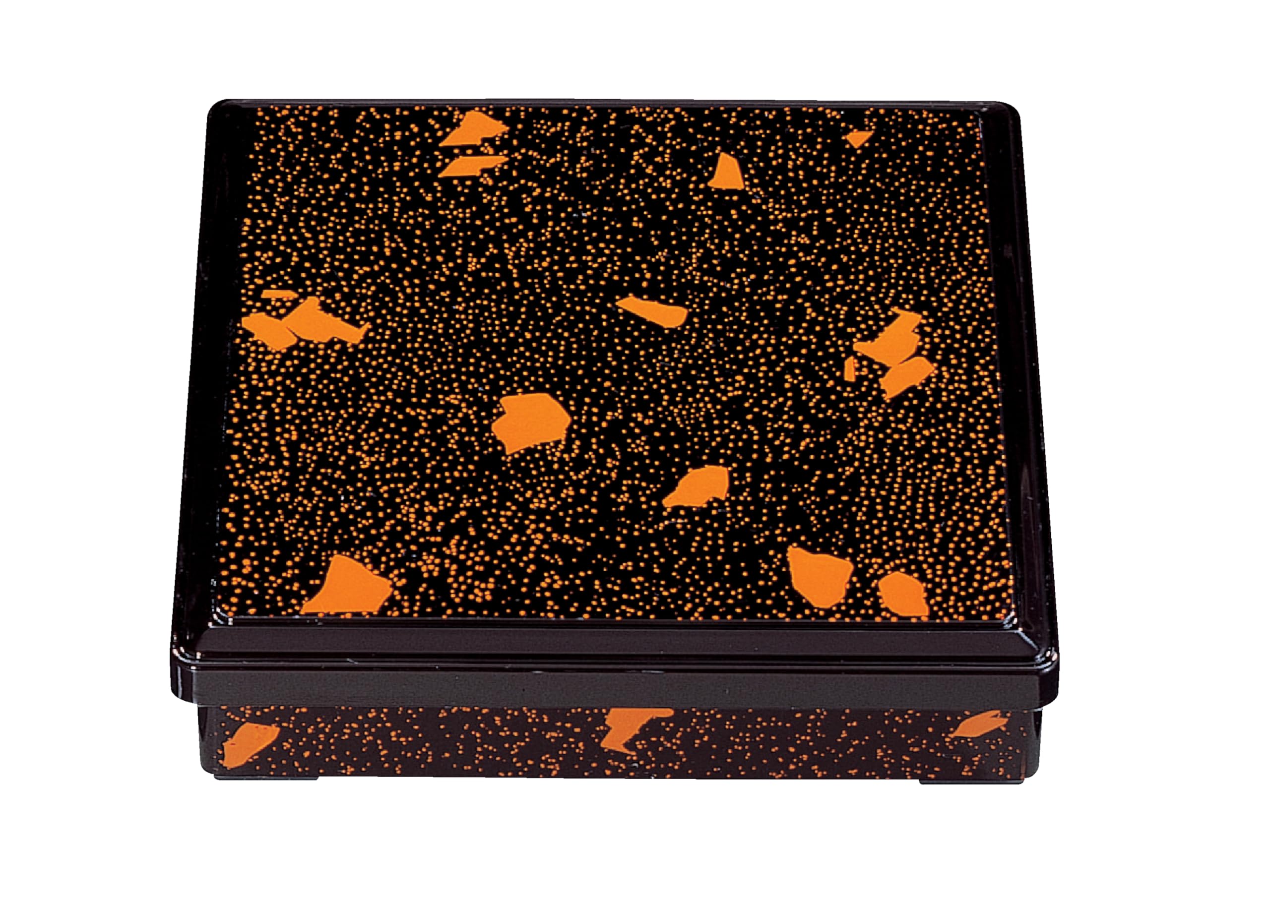 Wakaizumi Lacquerware ABS Square Bento Box with Gold Leaf Sold 8-inch (Divider Separately) F-1-52