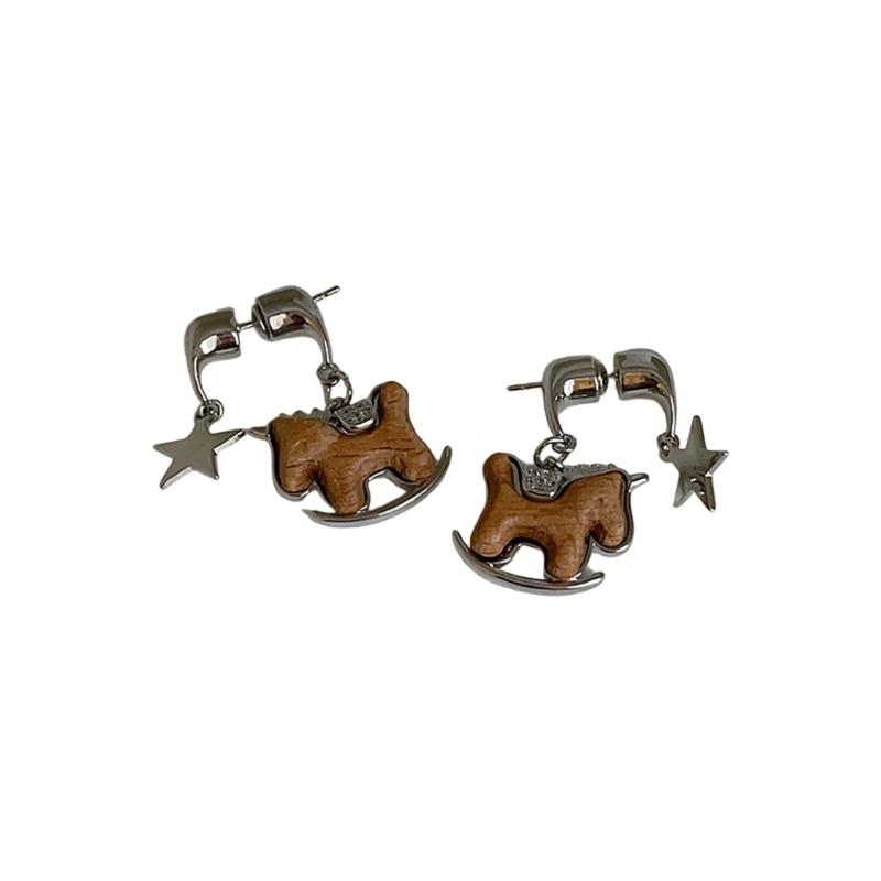 

Vintage Rocking Horse Designs Wood Earrings Lightweight Comfort Ear Accessories For Women Fashion Earwear
