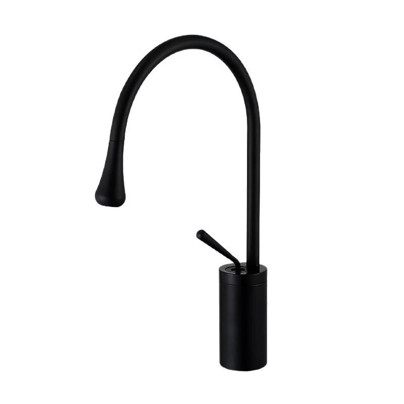 Brushed Gold Brass Single-Handle Basin Faucet