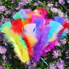 50Pcsdiy Handmade Feathers Flat Turkey Feathers Large Head Piece Feathers, Mask Decorative Clothing Material