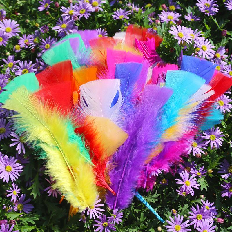50Pcsdiy Handmade Feathers Flat Turkey Feathers Large Head Piece Feathers, Mask Decorative Clothing Material